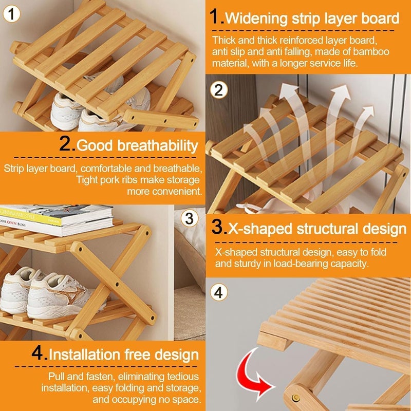 SuperRC Vertical Shoe Rack Small Narrow Shoe Racks 5-Tiers Folding Shoe Storage Rack No Installation Shoes Organizer Shelf Standing Shoe Rack for Entryway Hallway Corridor Room Corner Storage - Image 3